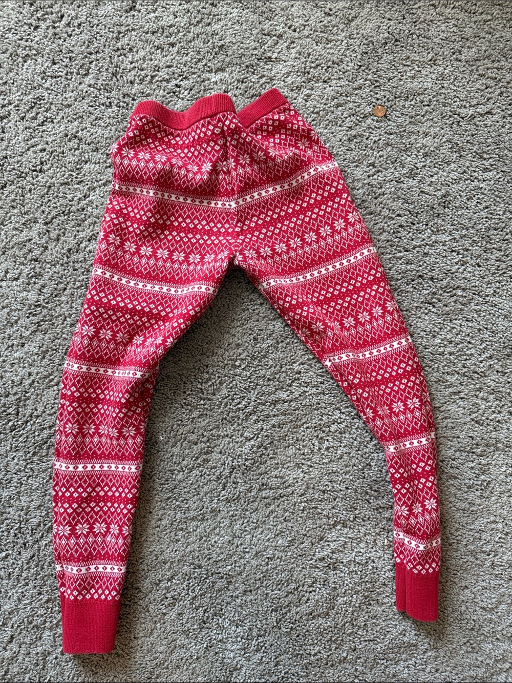 GAP Red and White Fair Isle Knit Leggings